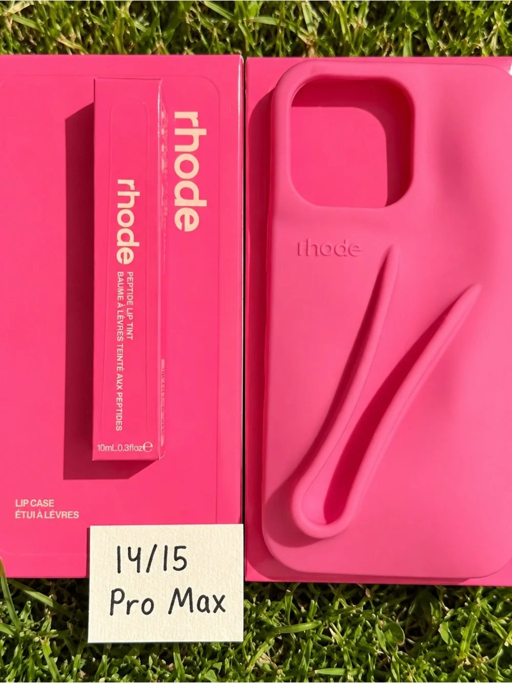 RHODE Pink Silicone iPhone Case with Matching Lip Tint